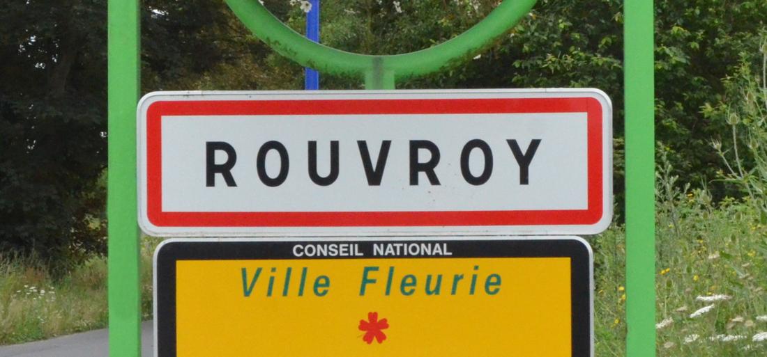 Panneau d'entrée de ville de Rouvroy